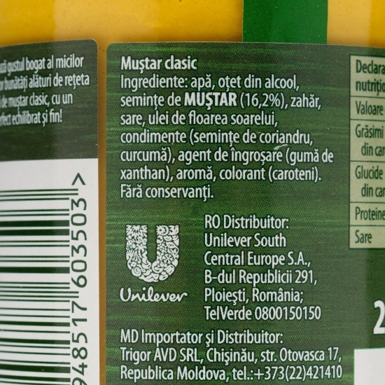 Muștar Clasic 270g