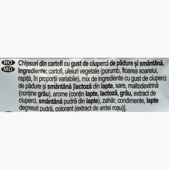 Chipsuri din cartofi cu ciuperci de pădure și smântână 125g
