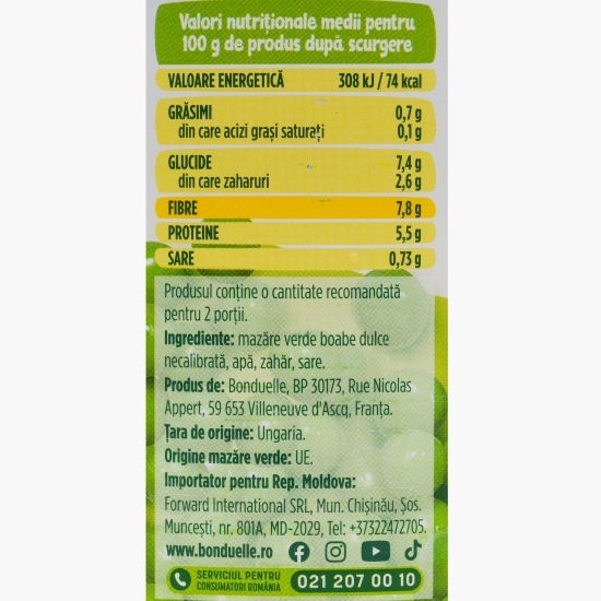 Mazăre verde boabe dulce 400g