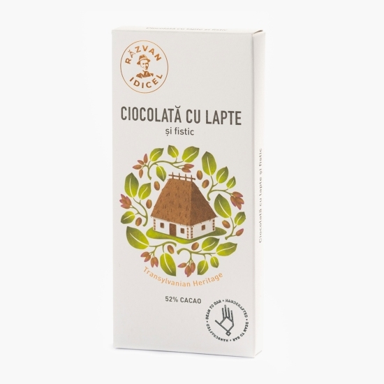 Ciocolată cu lapte și fistic 54% cacao 80g