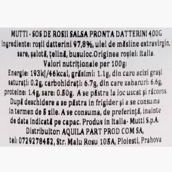 Sos de roșii Salsa Pronta Datterini 400g