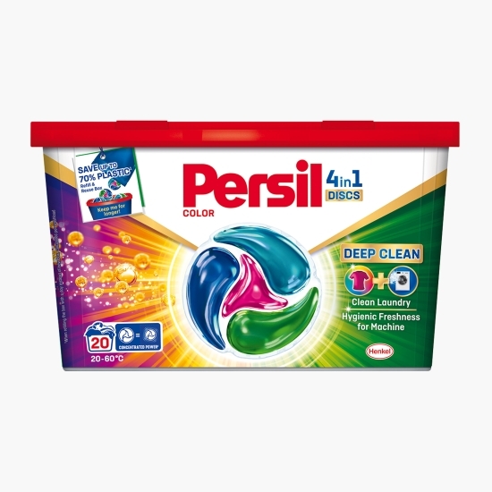 Detergent de rufe capsule 4în1 Discs Color Deep Clean, 20 spălări
