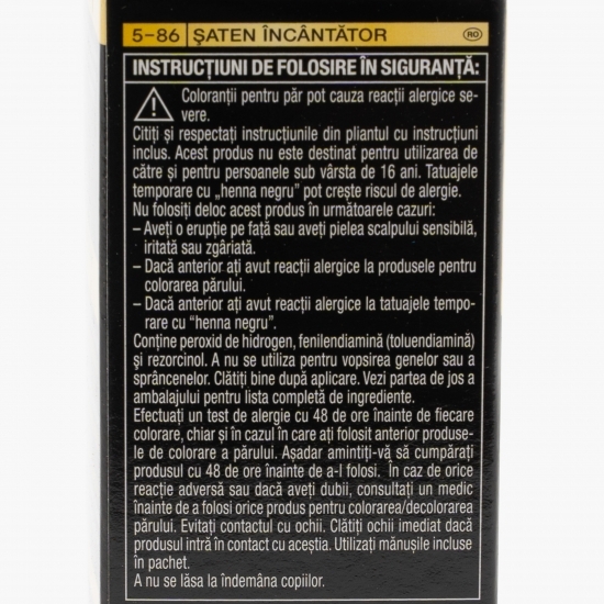 Vopsea de păr permanentă fără amoniac Oleo Intense, 5-86 șaten încântător, 115ml