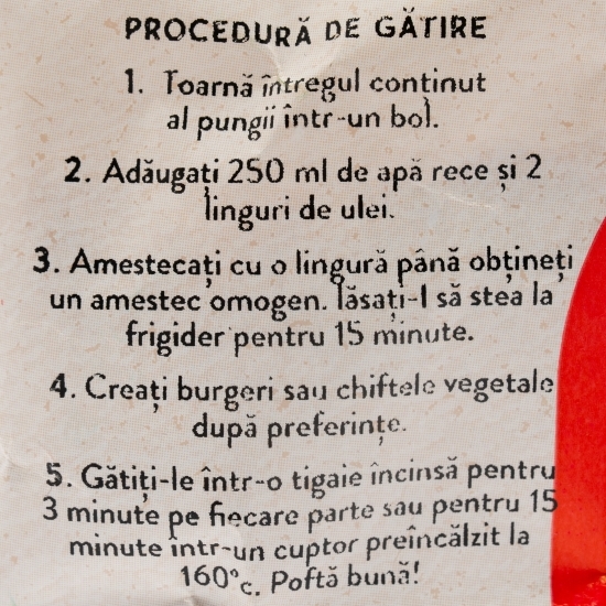 Amestec uscat pe bază de plante pentru burger și chiftele de legume, cu aromă de vită 120g