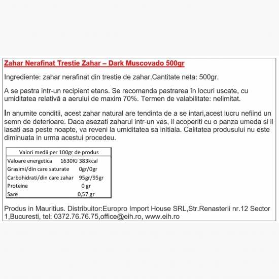 Zahăr Dark Muscovado 500g