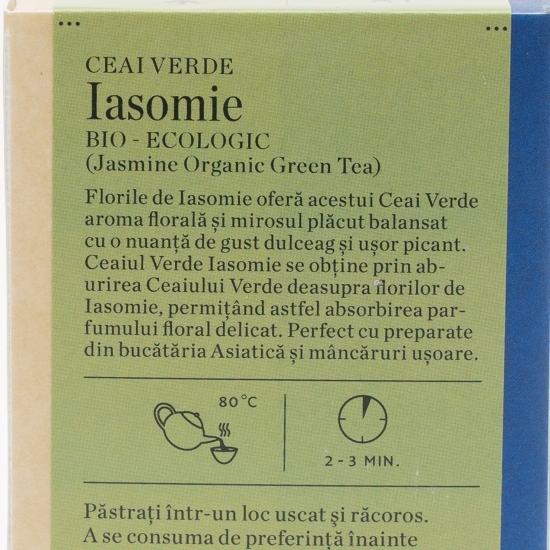 Ceai verde iasomie eco 18 plicuri