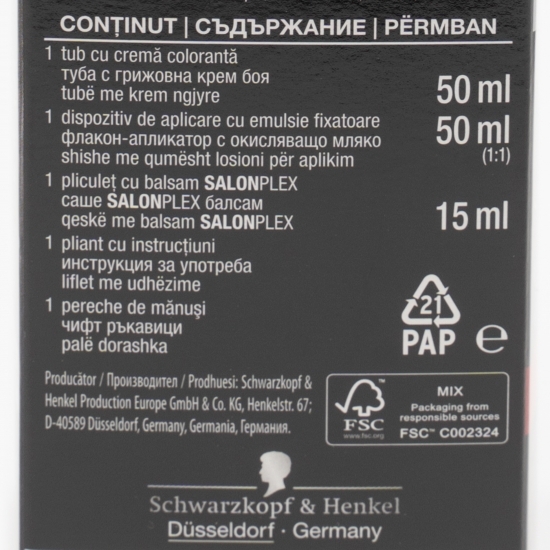 Vopsea de păr permanentă Professional Performance 4-15 crom mat, 115ml