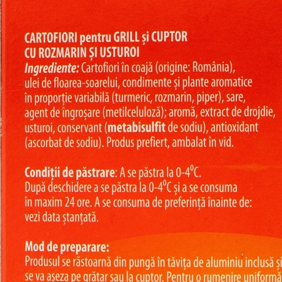 Cartofiori pentru grill și cuptor, cu rozmarin și usturoi 500g