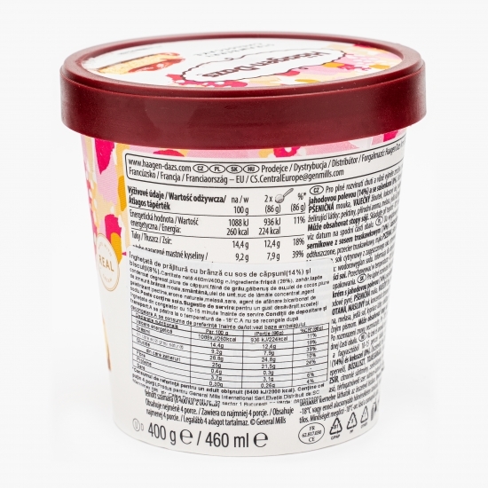 Înghețată cheesecake cu sos de căpșuni și biscuiți cheesecake 460ml