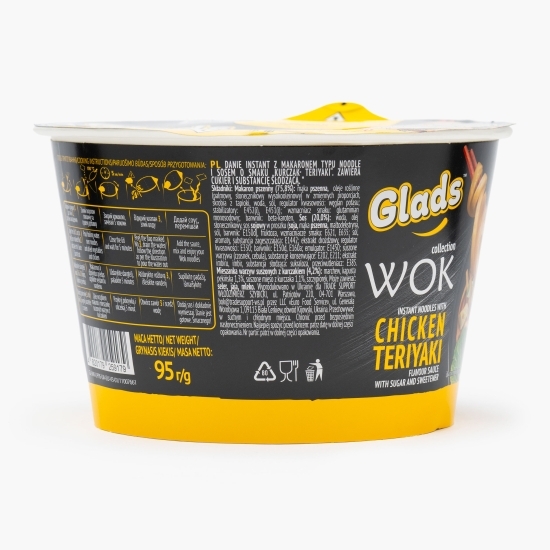 Wok tăiței cu aromă de pui, sos Teriyaki și legume deshidratate,  bol 95 g