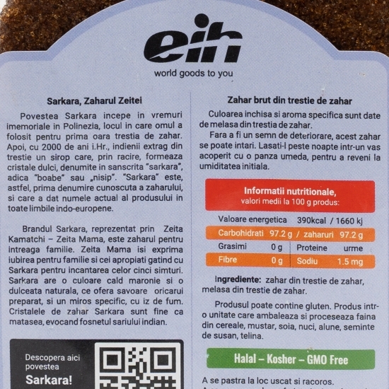 Zahăr brut din trestie de zahăr 500g