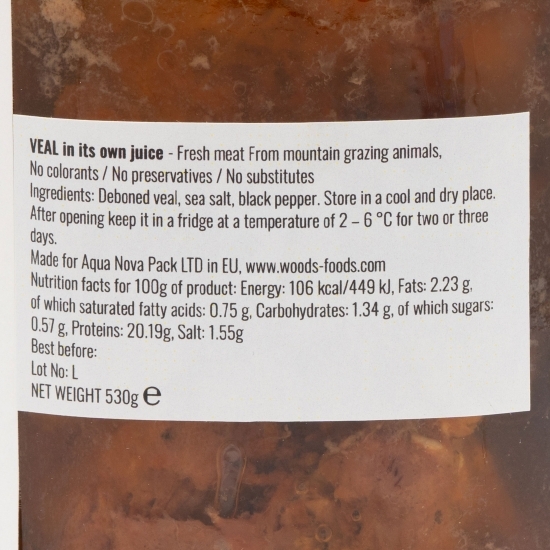 Carne de vițel în suc propriu 530g