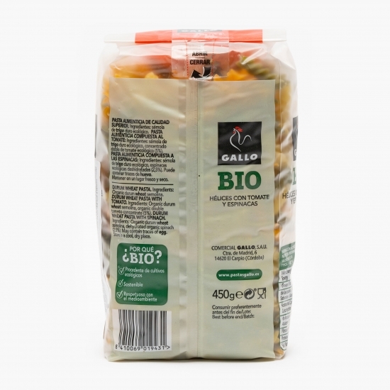 Paste spirale eco tricolore din grâu dur cu legume 450g
