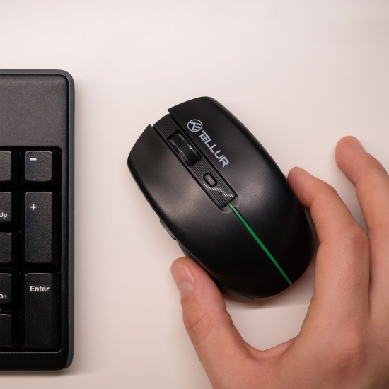 Mouse wireless Silent Click, negru