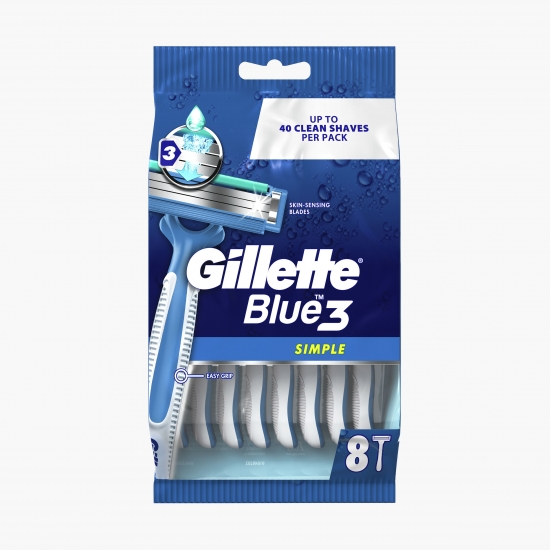 Aparat de ras de unică folosință Blue3 Simple 8 buc