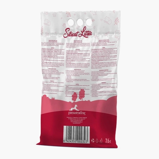 Așternut igienic pentru pisici Silicat, lavandă 7.6l