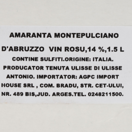 Vin roșu sec Amaranta Montepulciano D'Abruzzo, 14%, 1.5l