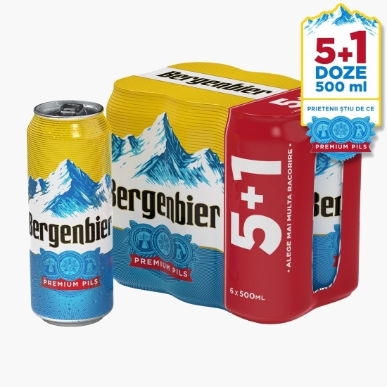 Bere blondă pasteurizată doză 6x0.5l (5+1)