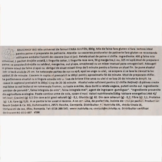 Mix eco universal de făinuri fără gluten 800g
