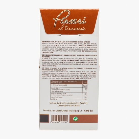 Praline de ciocolată umplute cu cremă de tiramisu 115g