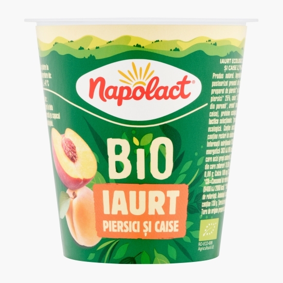 Iaurt eco piersici și caise 2.7% grăsime 130g