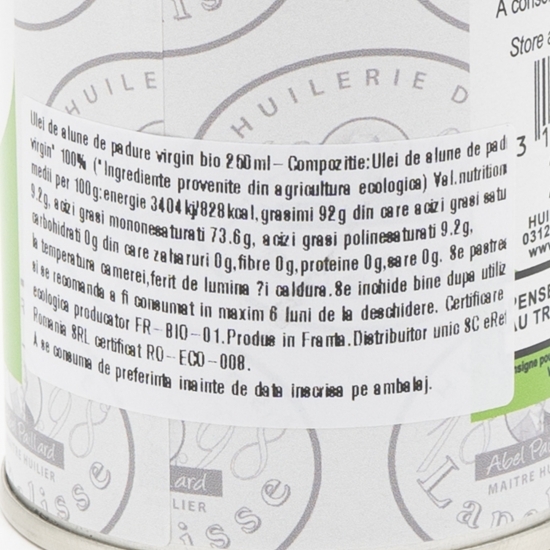 Ulei de alune de pădure virgin eco 0.25l