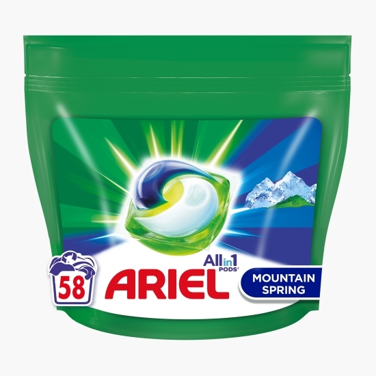 Detergent de rufe capsule All in One Pods Mountain Spring, 58 spălări