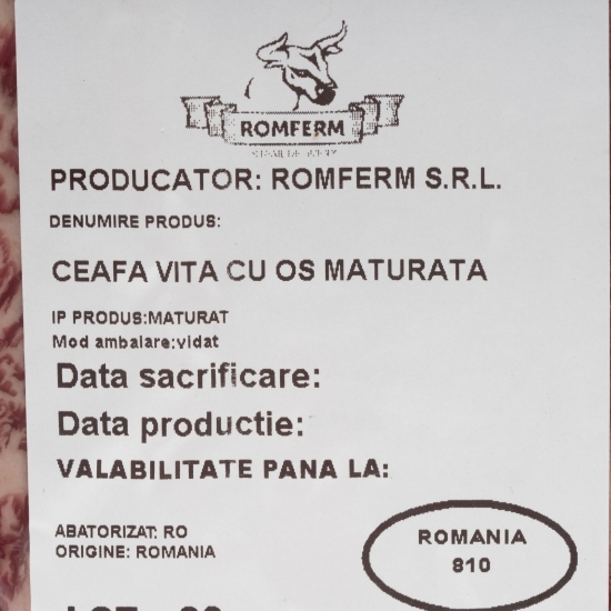 Ceafă vită cu os maturată 30 zile 650g