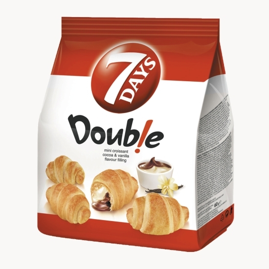 Mini croissants double cu umplutură de cacao și vanilie 60g