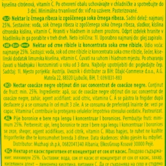 Nectar de coacăze negre 1l