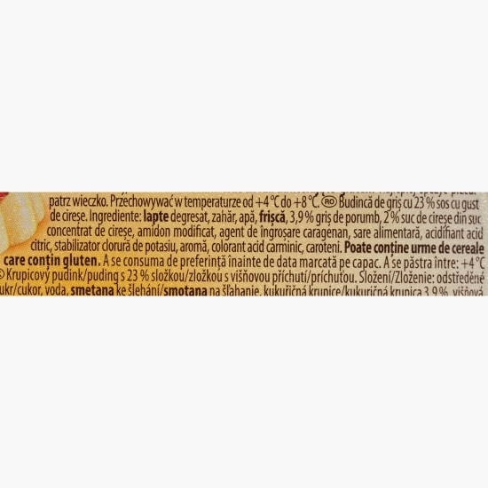 Budincă de griș și sos de cireșe 450g