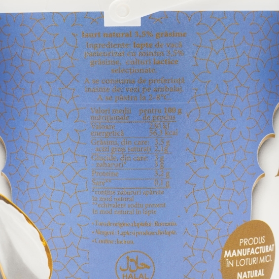 Iaurt de vacă 3.5% grăsime 900g