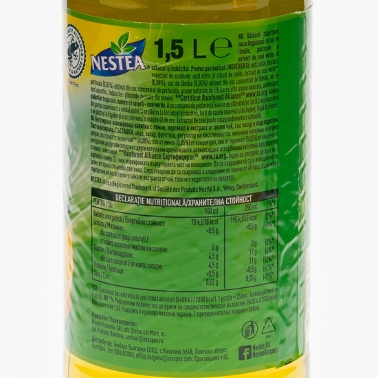 Băutură necarbogazoasă lămâie, portocale, ceai verde 1.5l