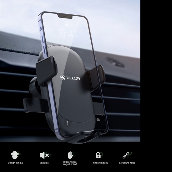 Suport auto pentru telefon CMH10, negru