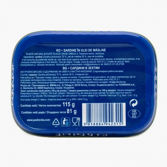 Sardine în ulei de măsline 115g