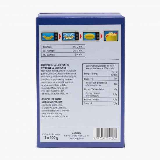 Popcorn cu sare Micropop 3x100g