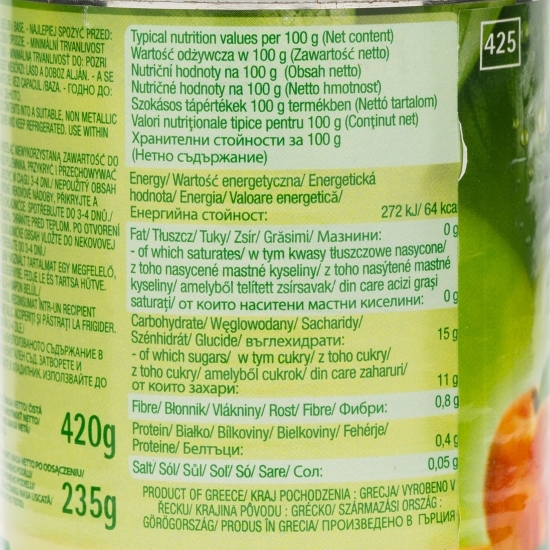 Piersici felii în sirop, conservă 420g