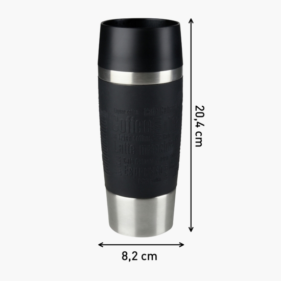 Termos călătorie MugFun din inox, 0.36l, negru