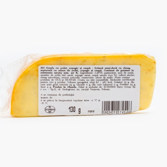 Gouda cu piper, arpagic și ceapă 130g