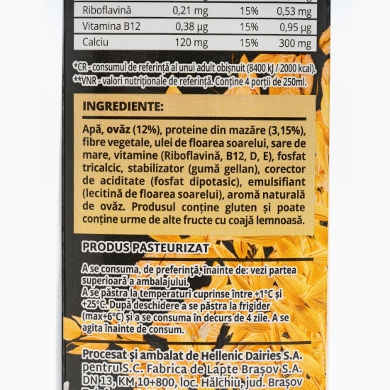 Băutură vegetală pe bază de ovăz Carpos Proteine 1l