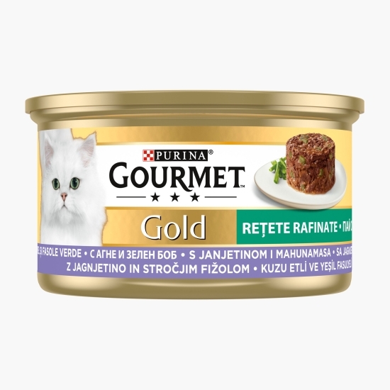 Hrană umedă pentru pisici, 85g, Savoury Cake cu miel și fasole verde