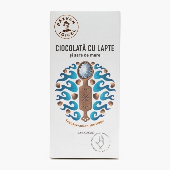 Ciocolată cu lapte și sare de mare, 52% cacao, 70g