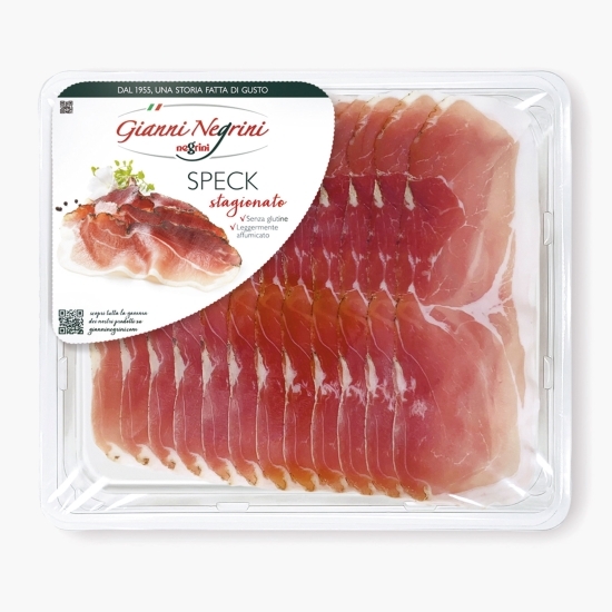 Speck stagionato, felii de șuncă condimentată și afumată 110g