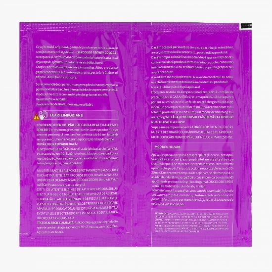 Vopsea semipermanentă pentru păr V2 violet Glam plicuri 2x25ml
