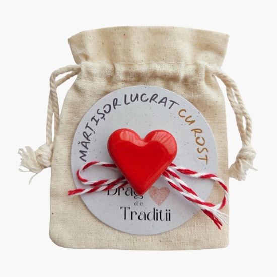 Mărțișor broșă Inimioară, din ceramică