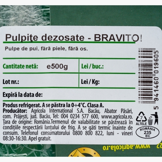 Pulpe de pui dezosate, fără piele 500g