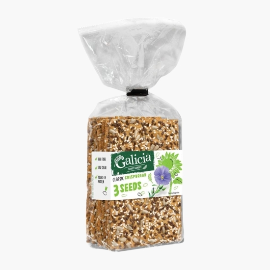 Pâine crocantă clasică cu 3 tipuri de semințe 180g