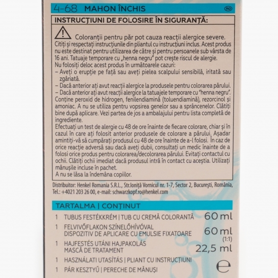 Vopsea de păr  permanentă Color 4-68 mahon închis 142.5ml