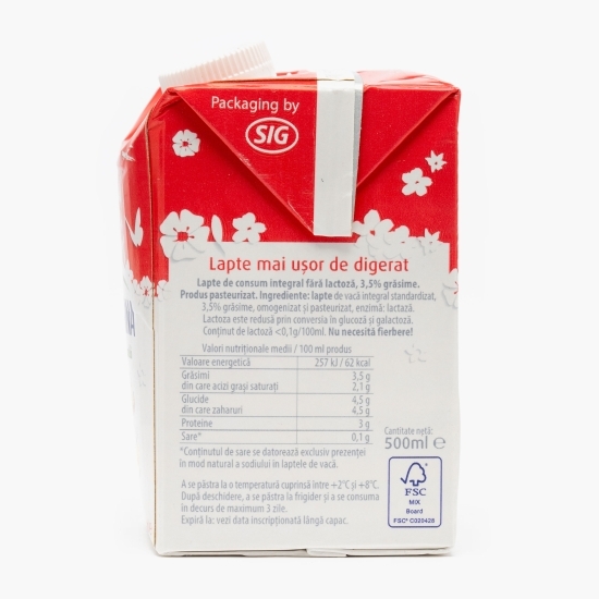 Lapte fără lactoză Zile ușoare, 3.5% grăsime, 500ml