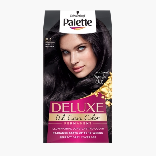 Vopsea de păr permanentă Deluxe Oil-Care Color E-1 negru meteorit 135 ml